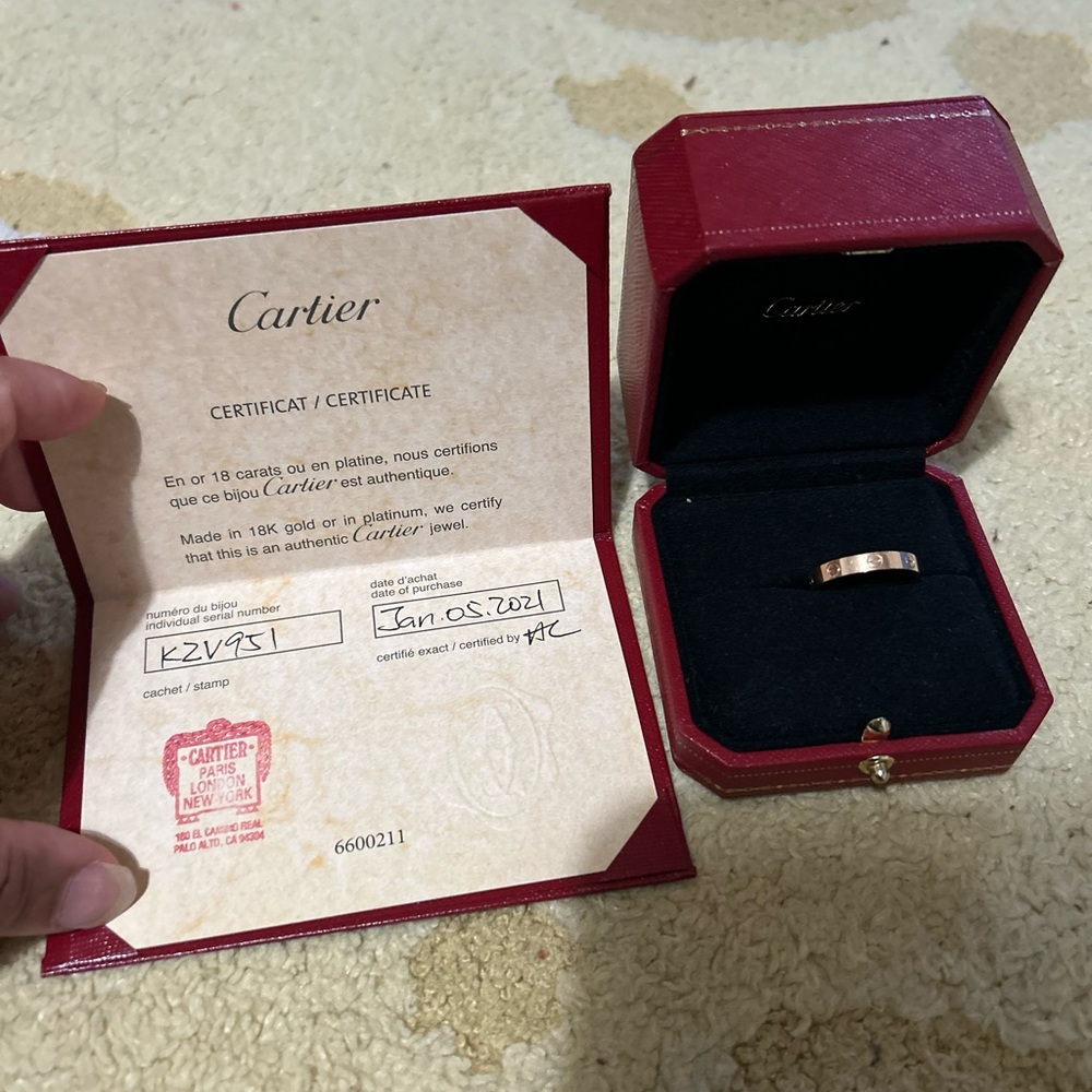 Cartier Rose Gold Band with Certificate